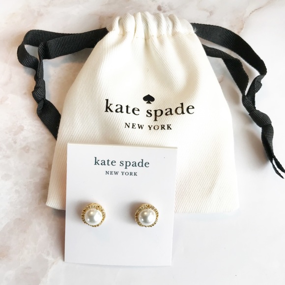 kate spade Jewelry - Kate Spade Pave Pearl Earrings